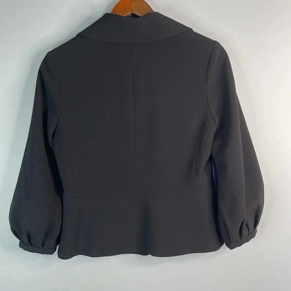 CABI Abbott Jacket Blazer Black Pleated Statement Balloon Sleeves Buttoned 4 - Picture 6 of 11